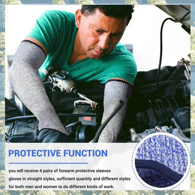 New-4 Pair Cut And Burn Resistant Sleeves Arm Protection Sleeves Forearm Protectors For Thin Skin And Bruising 30Cm