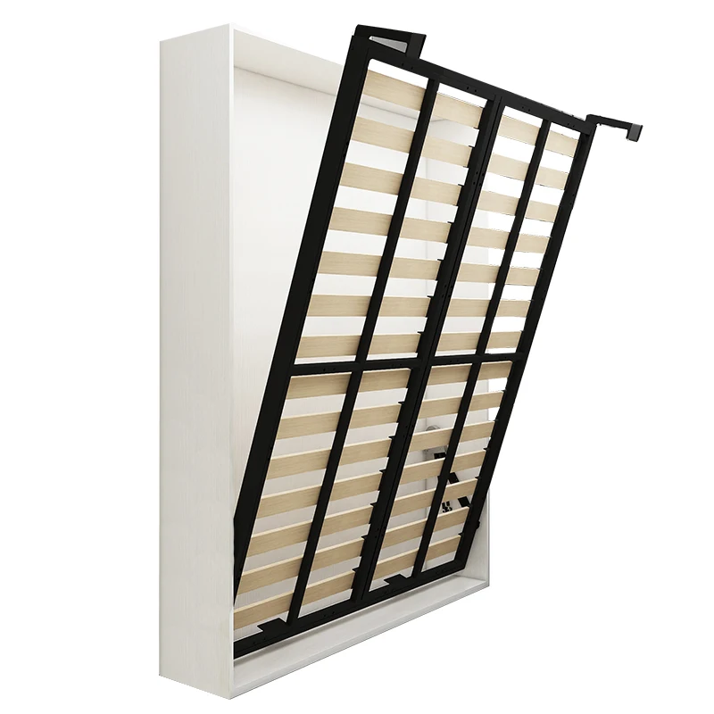 

Solid wood invisible bed, wardrobe integrated wall bed, front side flip