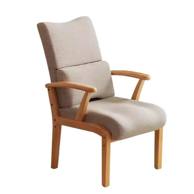 Solid wood dining chair Balcony study with armchair, sedentary waist protection single chair for home use