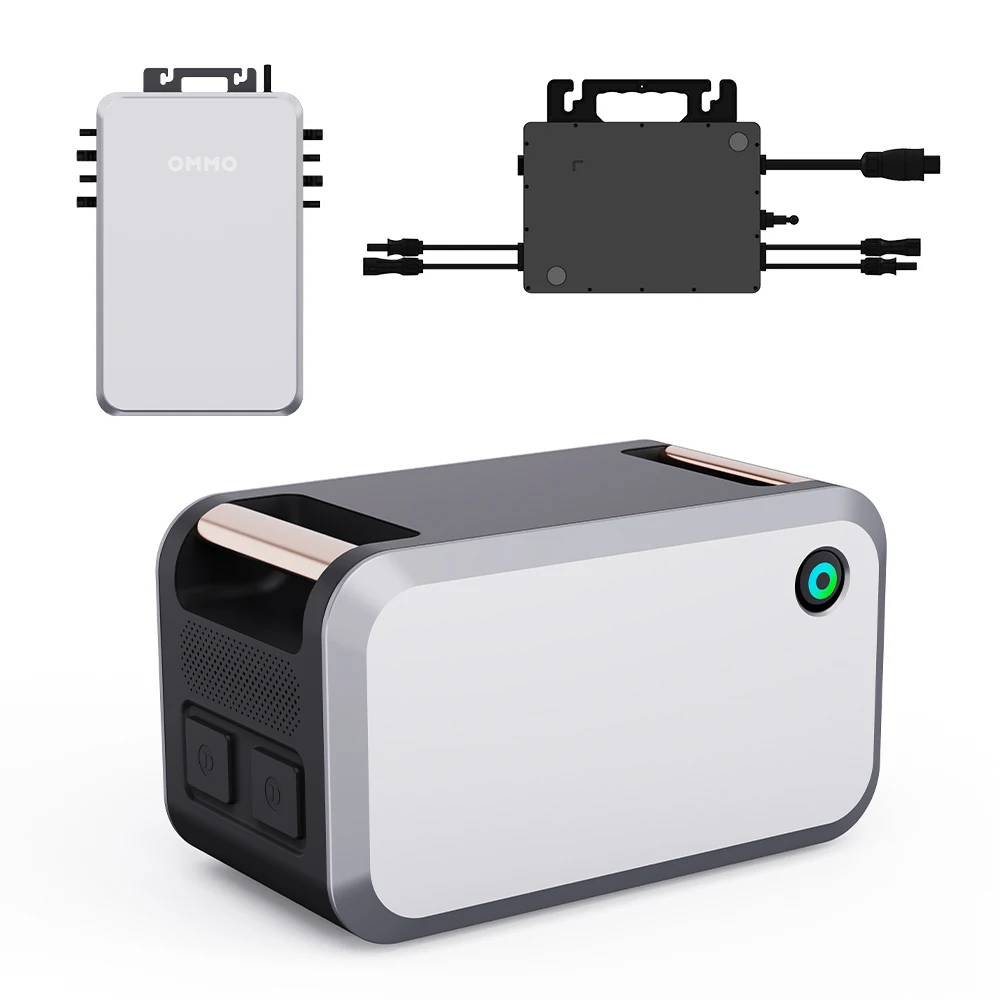 OMMO 3200W Home Solar Power Plant System MPPT Solar Charr Controller PV HUB mit Solar Inverter für 1KW Balkon Lithium Batterie