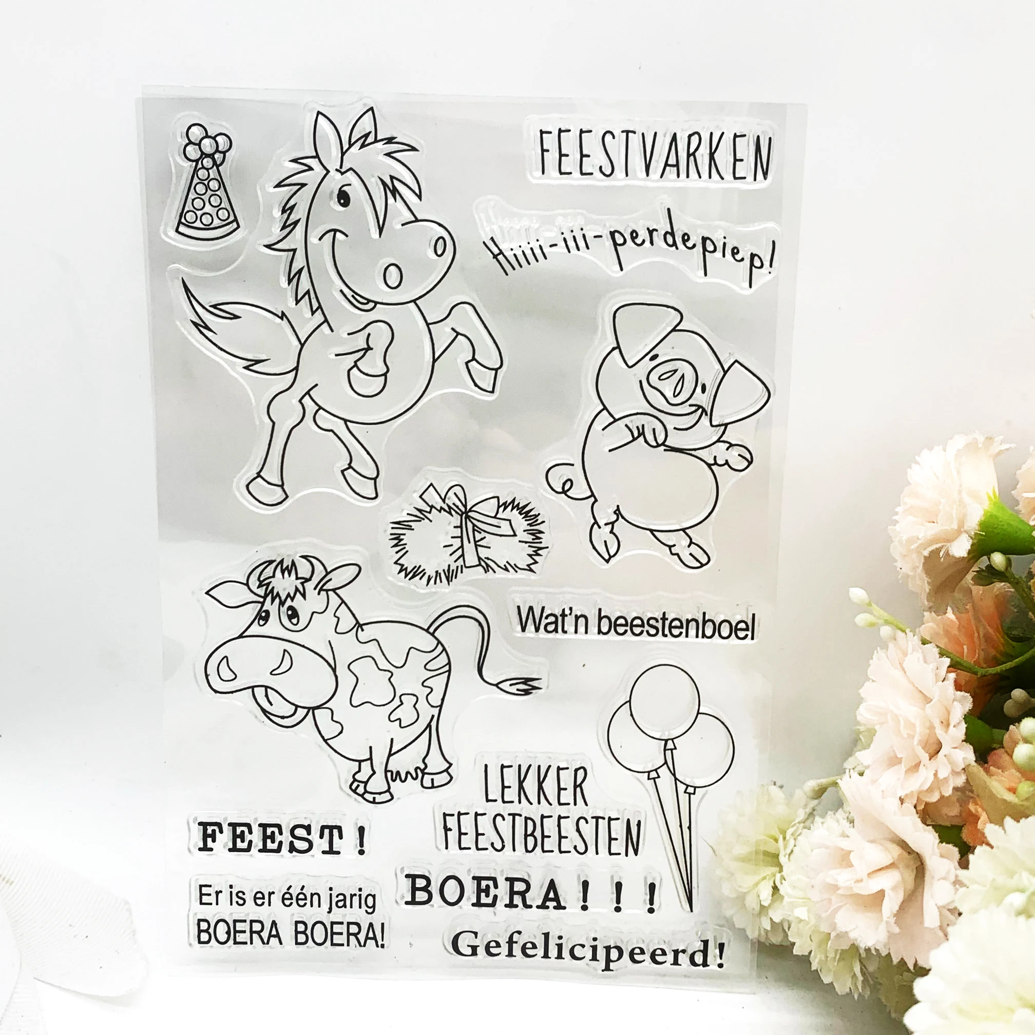 Domestic animal Transparent Silicone Clear Rubber Stamp, Sheet Cling, DIY Scrapbooking, Cute Pattern, Photo Album Decor Text