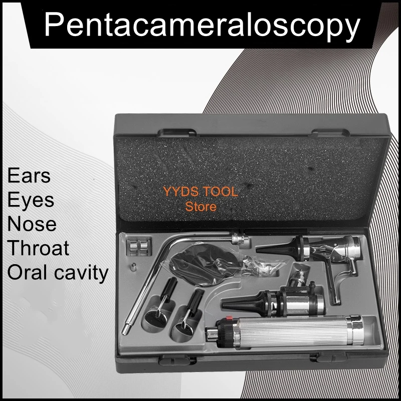 Eye ear nose mouth and throat examination set pentacameral professional examination otoscope pigeon fundoscope