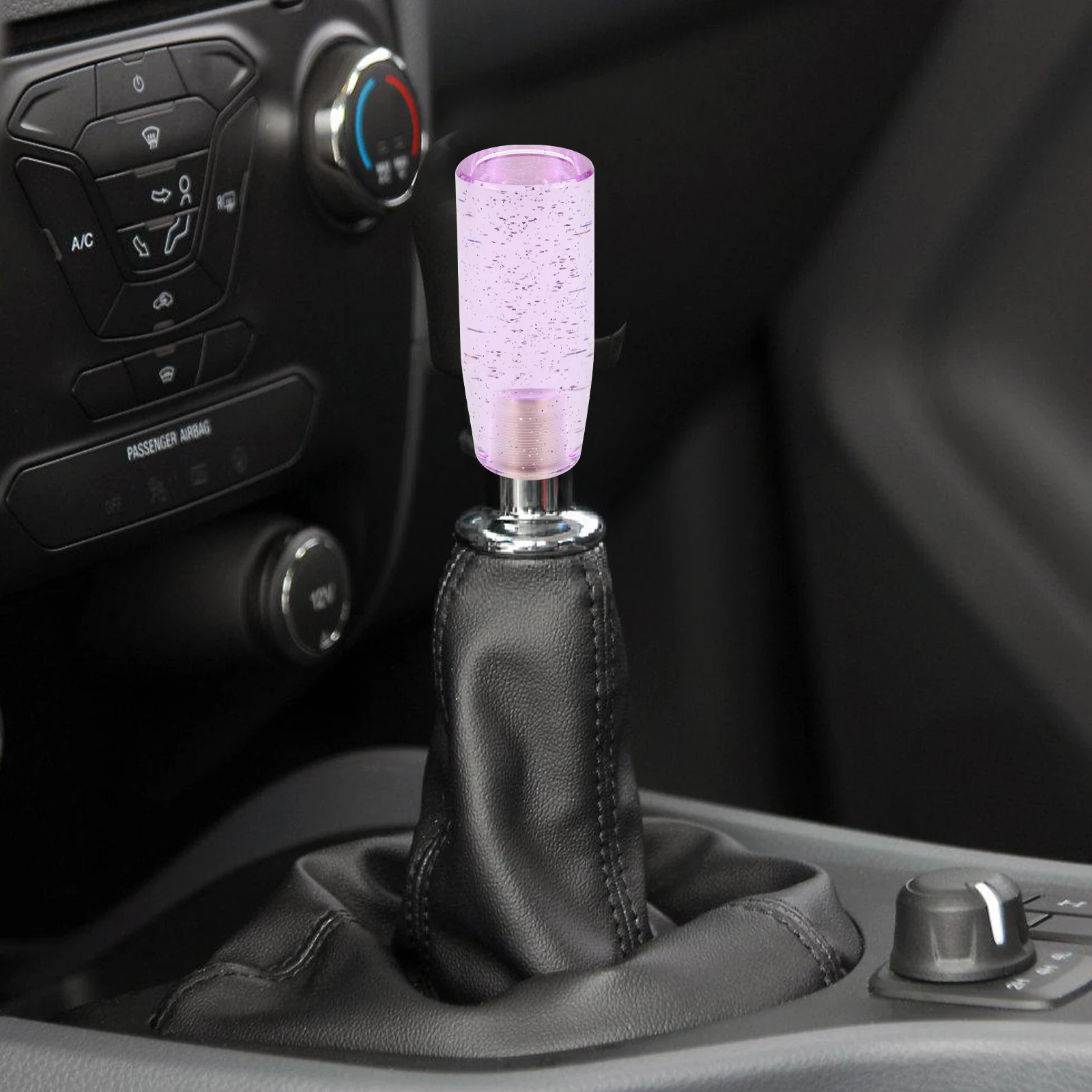 

Crystal Silver 10cm Non-LED Car Gear Shift Knob Purple Stick Manual Transmission Upgrade Parts for Vehicles Stylish Durable