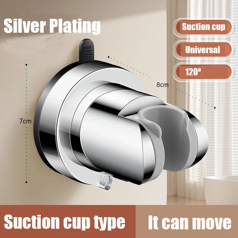 Suction Cup Shower Holder Punch-Free Adjustable Shower Head Holder Handheld Shower Head Holder Bathroom Accessories