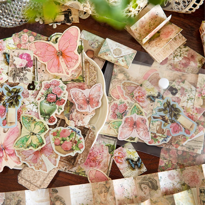 Pocket Age Series Retro Paper Memo Sub, Creative Decoration, DIY, 8PCs