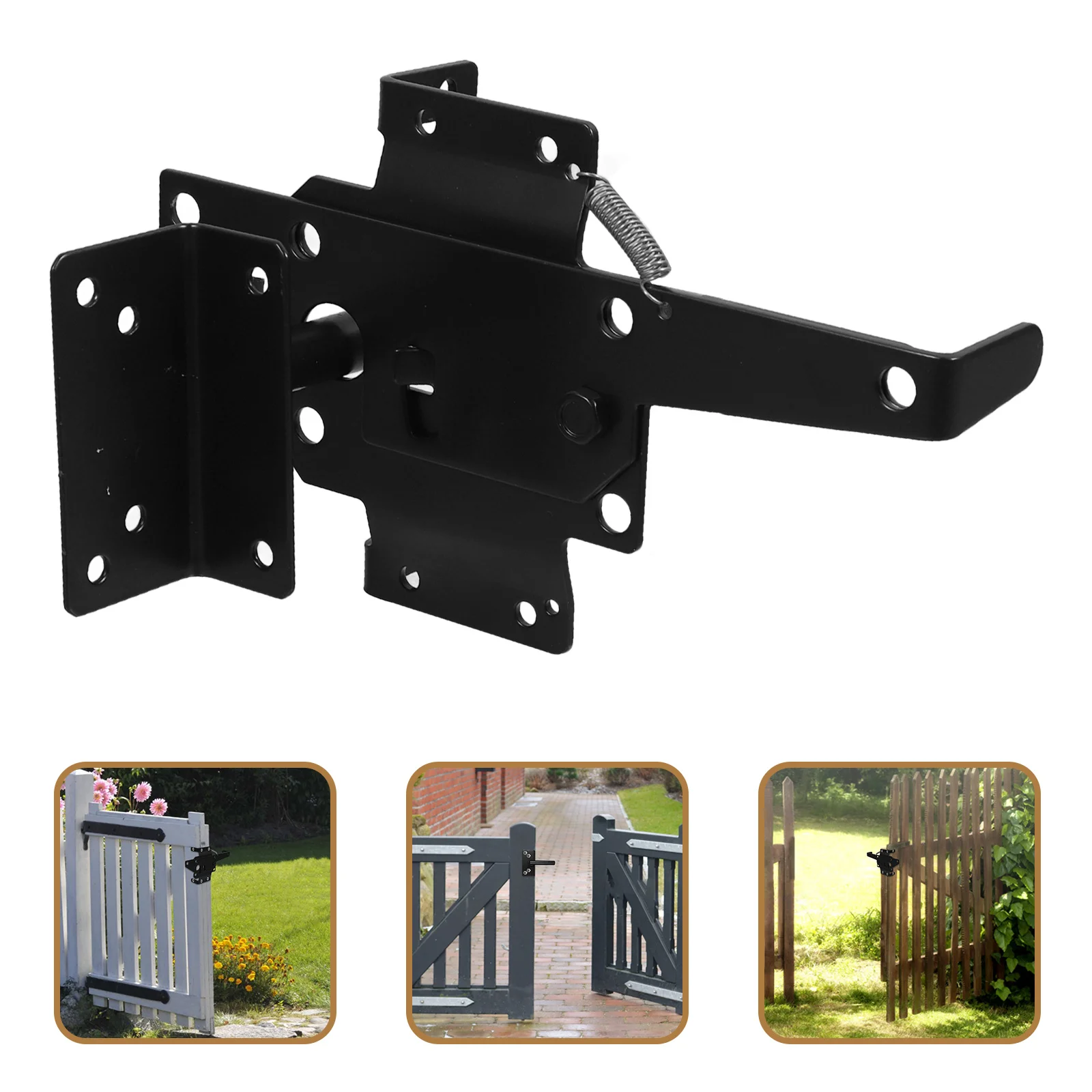 

Heavy Duty Gate Lock Automatic Fasteners Fence Hinges Suitable for Inward Outward Swinging Gates Gate Latch