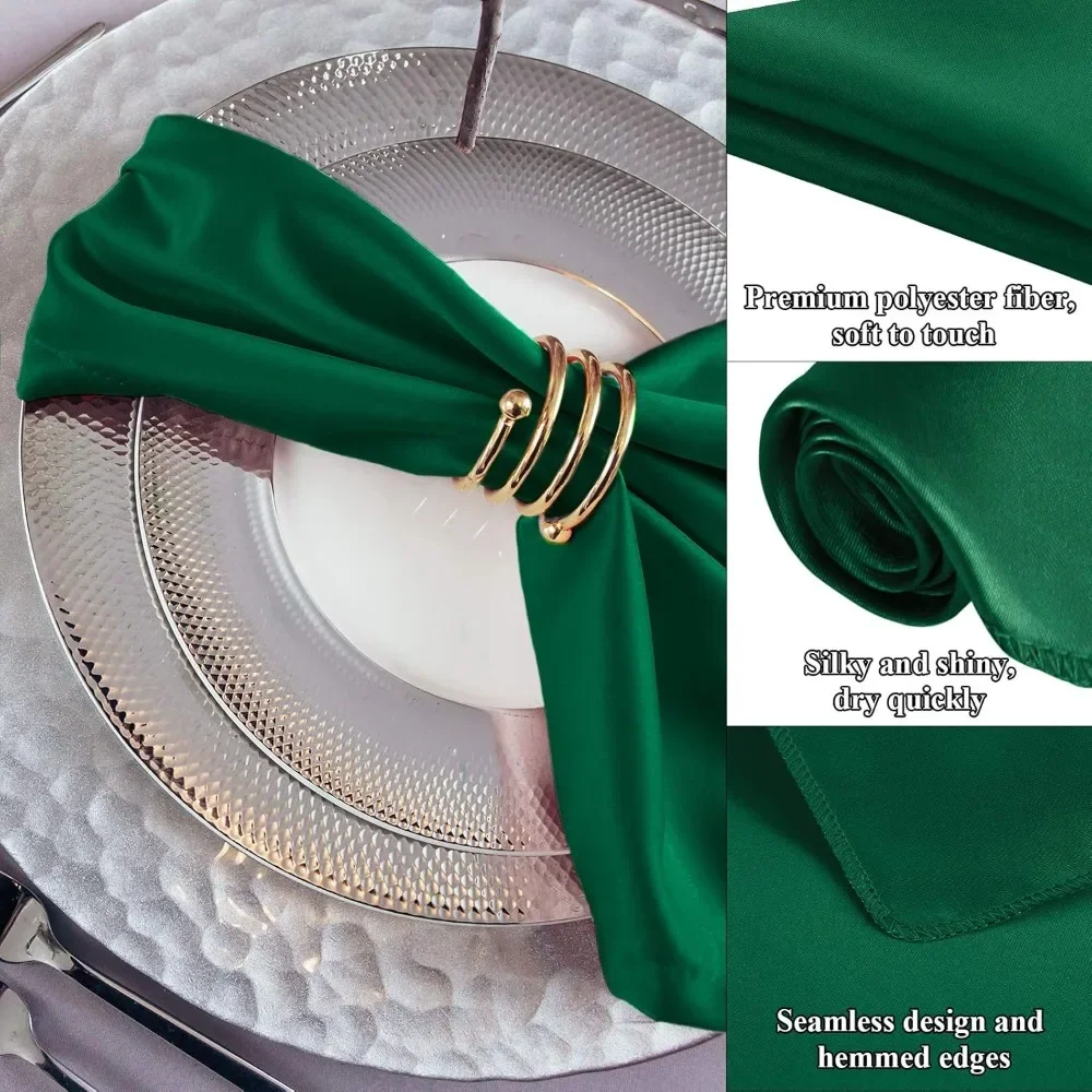 New 10/20 pcs of 43cm * 43cm Cotton Napkins, Machine Washable Cloth, Square Satin Napkins, Cleaning Cloth，Soft Wedding