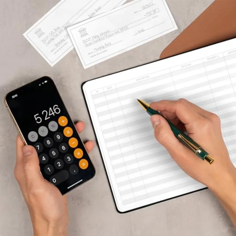 会計帳簿、個人および小規模ビジネスの簿記用の列状ログジャーナル、お金の支出ログ、ハードカバー、10x7インチ