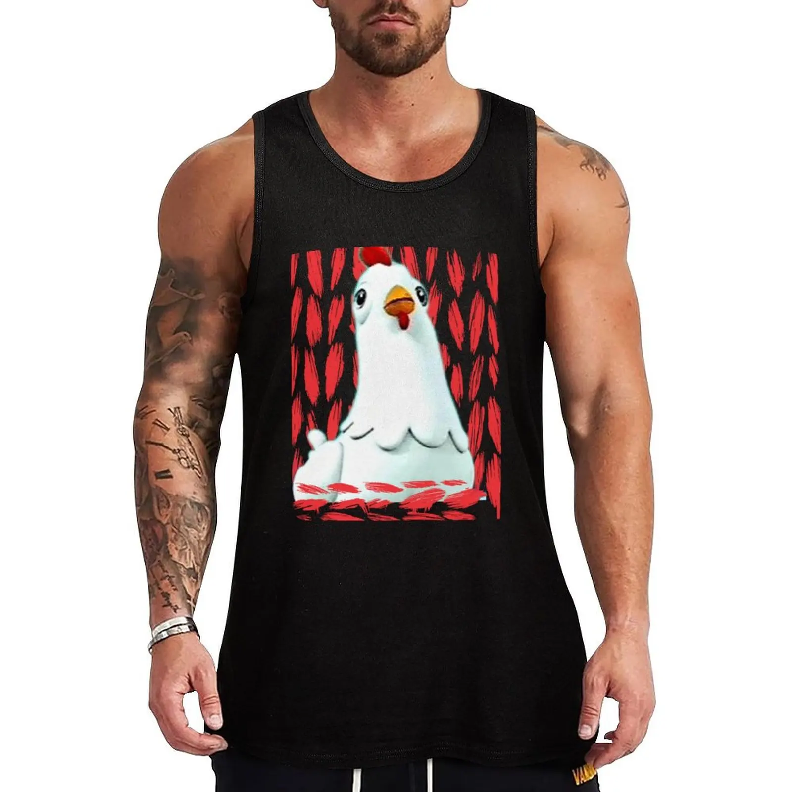 

Funny White Chicken -Chickalleta Tank Top sleeveless man shirts sleeveless vests sports t-shirts for men