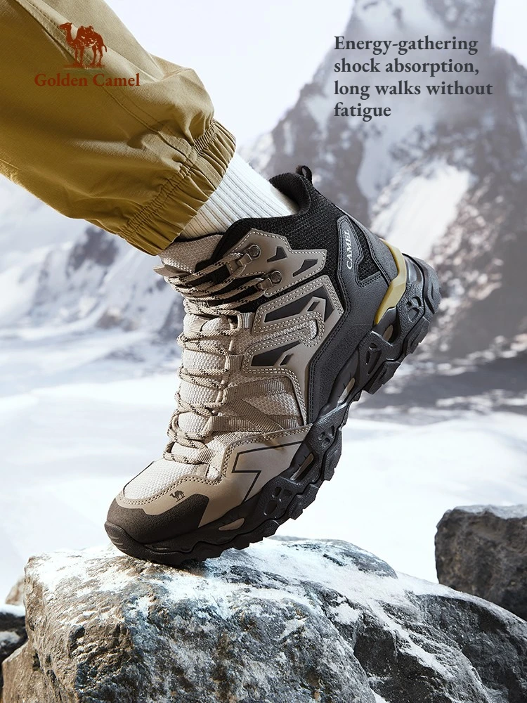

Зимние мужские и женские ботинки Golden Camel 2025: высокие, на шнуровке, нескользящие, для активного отдыха, спорта и треккинга, из замши, теплые