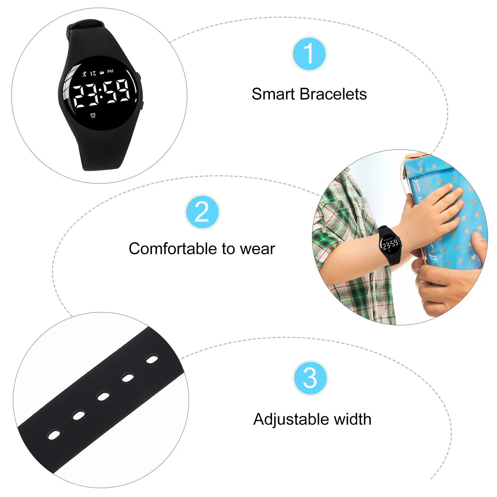 1 pc Children Smartwatch Lightweight Silicone Sports Watch For Kids Waterproof Multi-Sports Mode Sleep Monitor