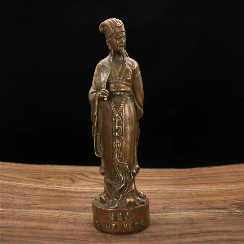 Standing Statue Ornaments Brass Old Figure Home Office Decorations Decoration Zhuge Liang Copper S