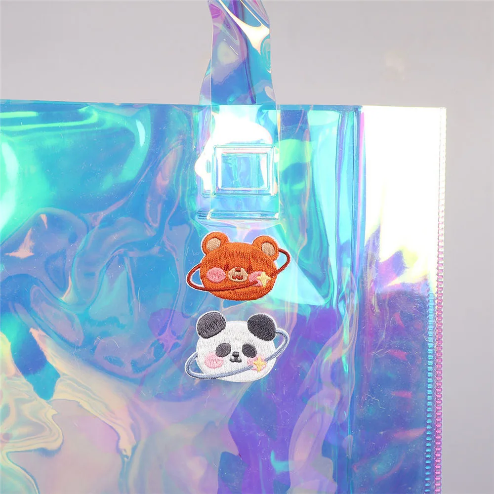 1 Piece Stick on Embroidery Patch Cartoon Animal Planet Stickers Clothing DIY Decoration Accessories