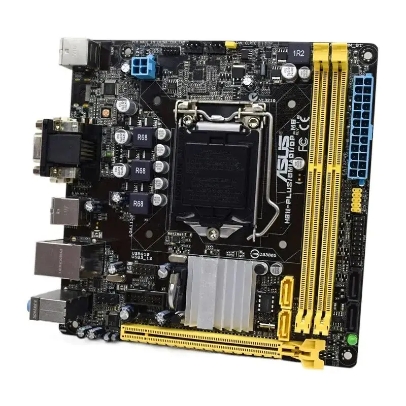 Imagem -04 - Asus-placa-mãe Usada H81i-plus Bm1ad1 Dp_mb i3 4130 Intel H81 Ddr3 Mini-itx Lga 1150 para 4160 4170 4330 4340 4370 4370t