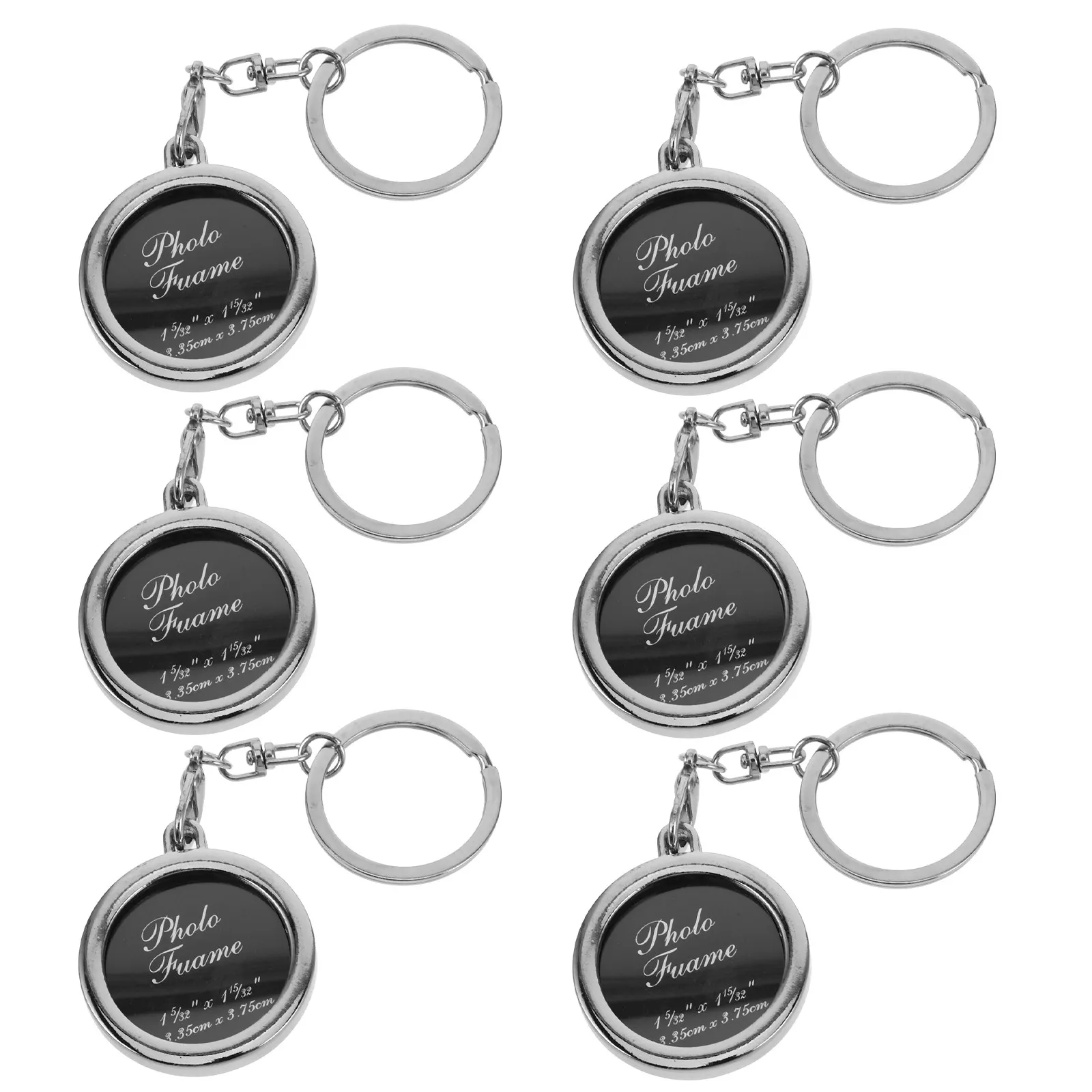 6Pcs Couple Photo Frame Key Ring Metal Keychains Personalized Gifts Anniversary Wedding Birthday Keepsake Presents for Boyfriend