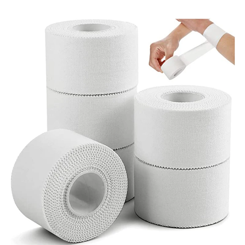 2.5/3.8/5cm 10Meters Sport Athletic Waterproof Cotton White Boxing Adhesive Tape Strain Injury Support Sport Binding Bandage