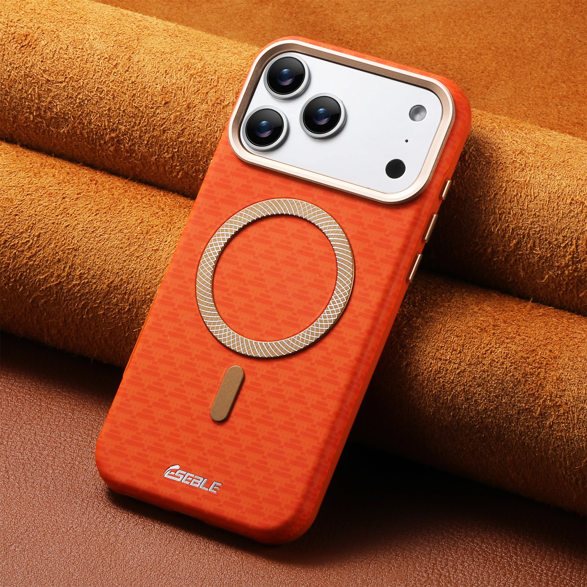 

For iPhone 17 16 15 14 13 Pro Max 17air Luxury Magnetic Leather Magsafe Phone Case Wireless Charging Alloy Lens Shockproof Cover