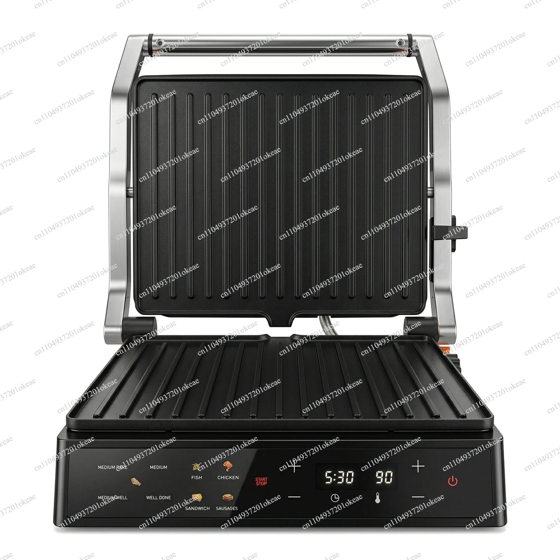 European 2000W steak machine, grill, breakfast machine, panini grill plate, flattening, touch screen temperature adjustment