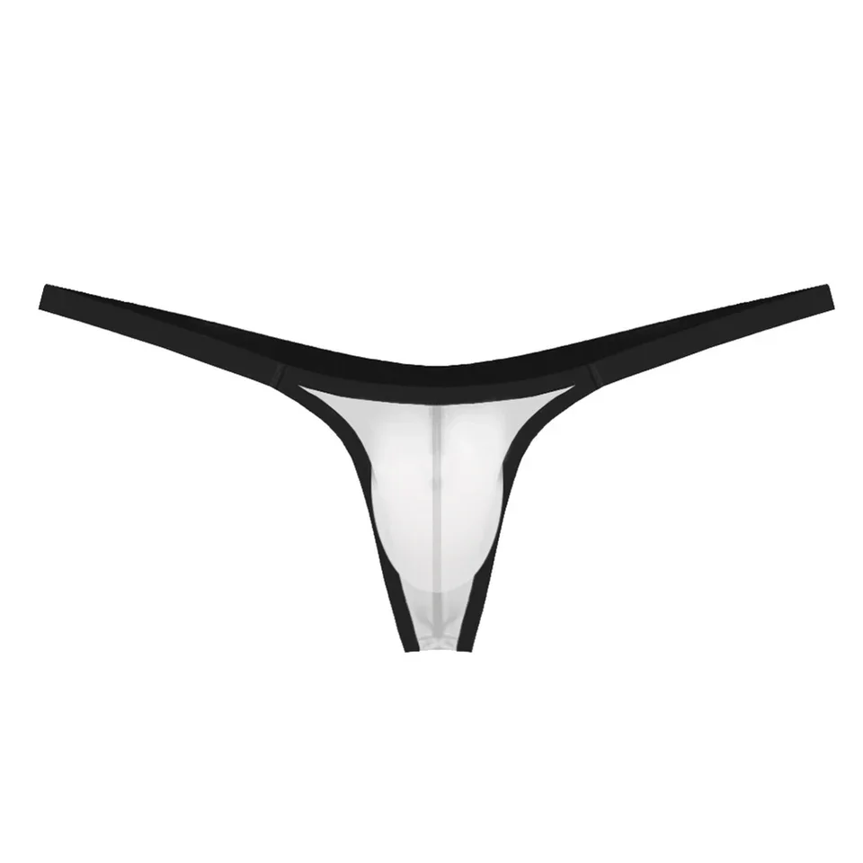 

1 шт., мужские мини-трусы из ледяного шелка, горячие стринги, сексуальные трусики с Т-образной спинкой, выпуклая сумка с низкой посадкой, мягкое нижнее белье, стринги для геев