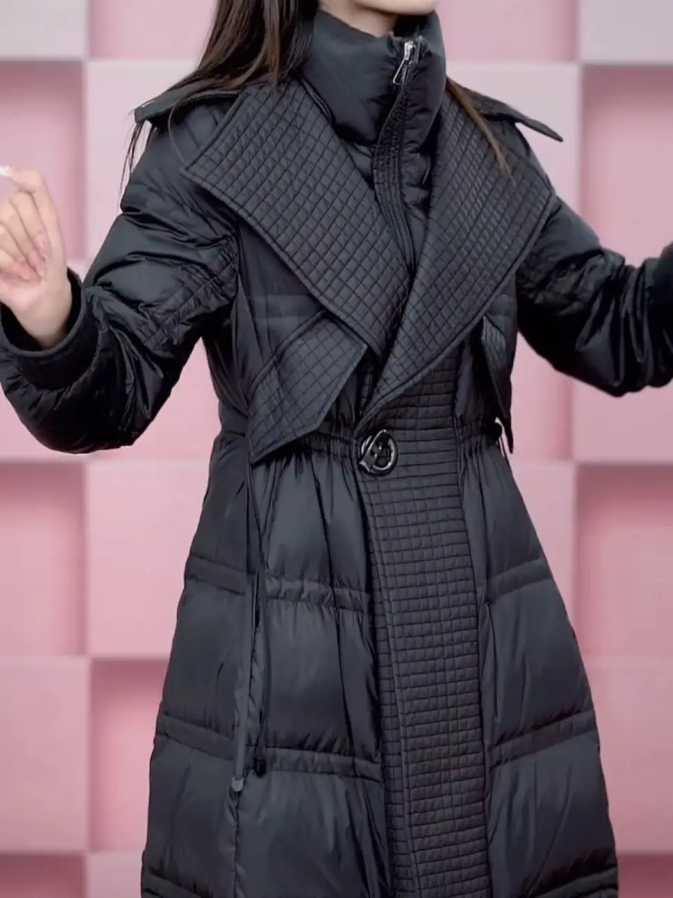 موضة سترة طويلة معطف المرأة 2025 جديد الخريف الشتاء ضئيلة سميكة معطف باركر الإناث الدافئة عادية الأبيض بطة أسفل معاطف #6
