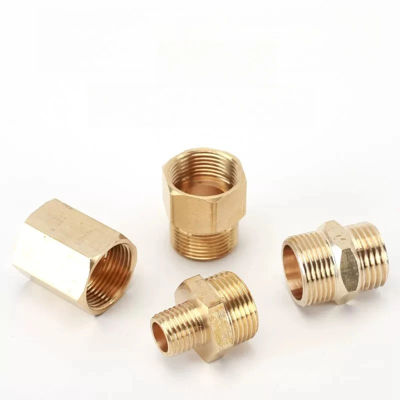 4pcs Brass Coupling  Female Hex Head Pipe Fitting,  Compressor connector fnpt to fnpt Coupler, Air Hose Adapter Fittings