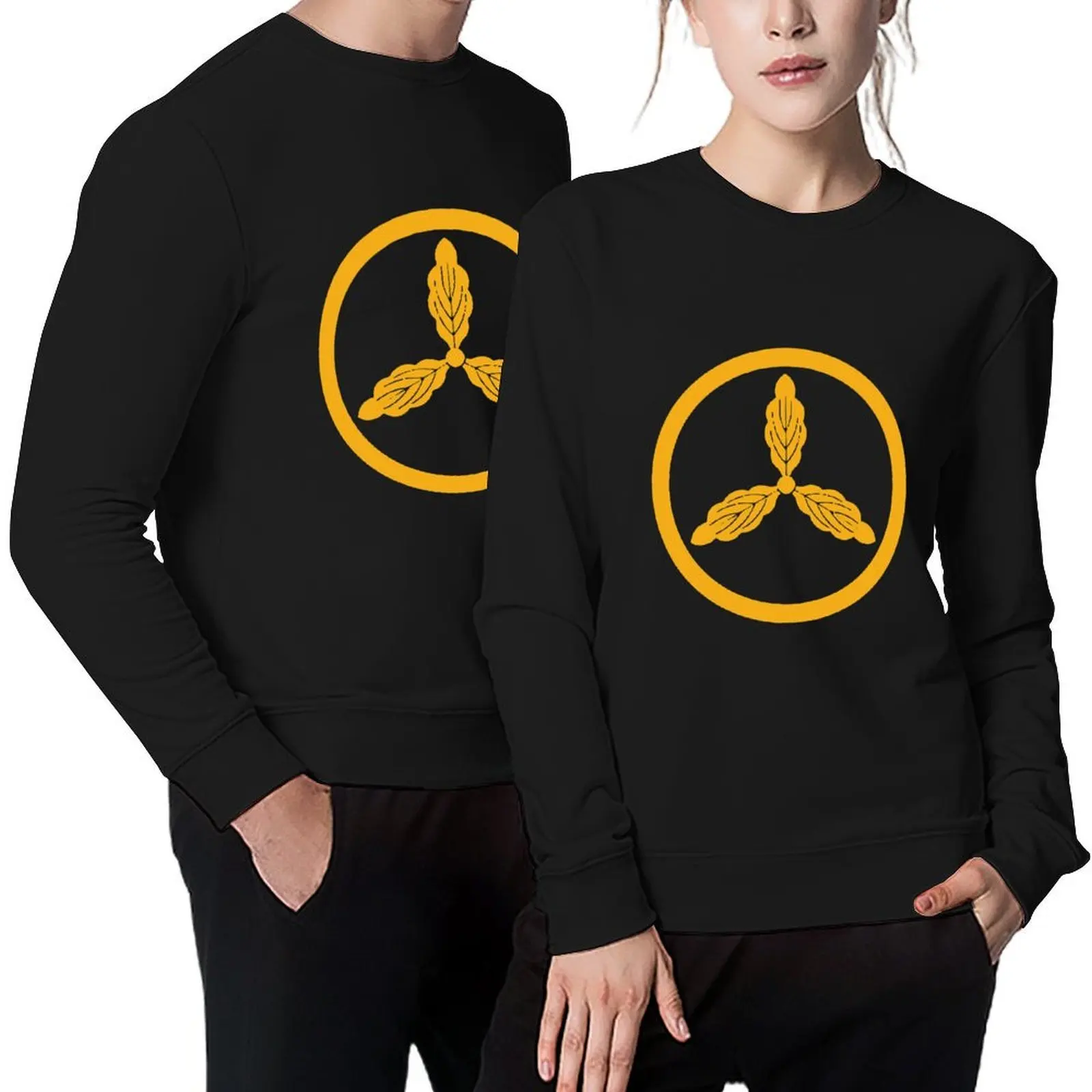 

Japanese Yamauchi clan logo Pullover graphic t shirts men men's winter sweater anime clothes autumn clothes hoody