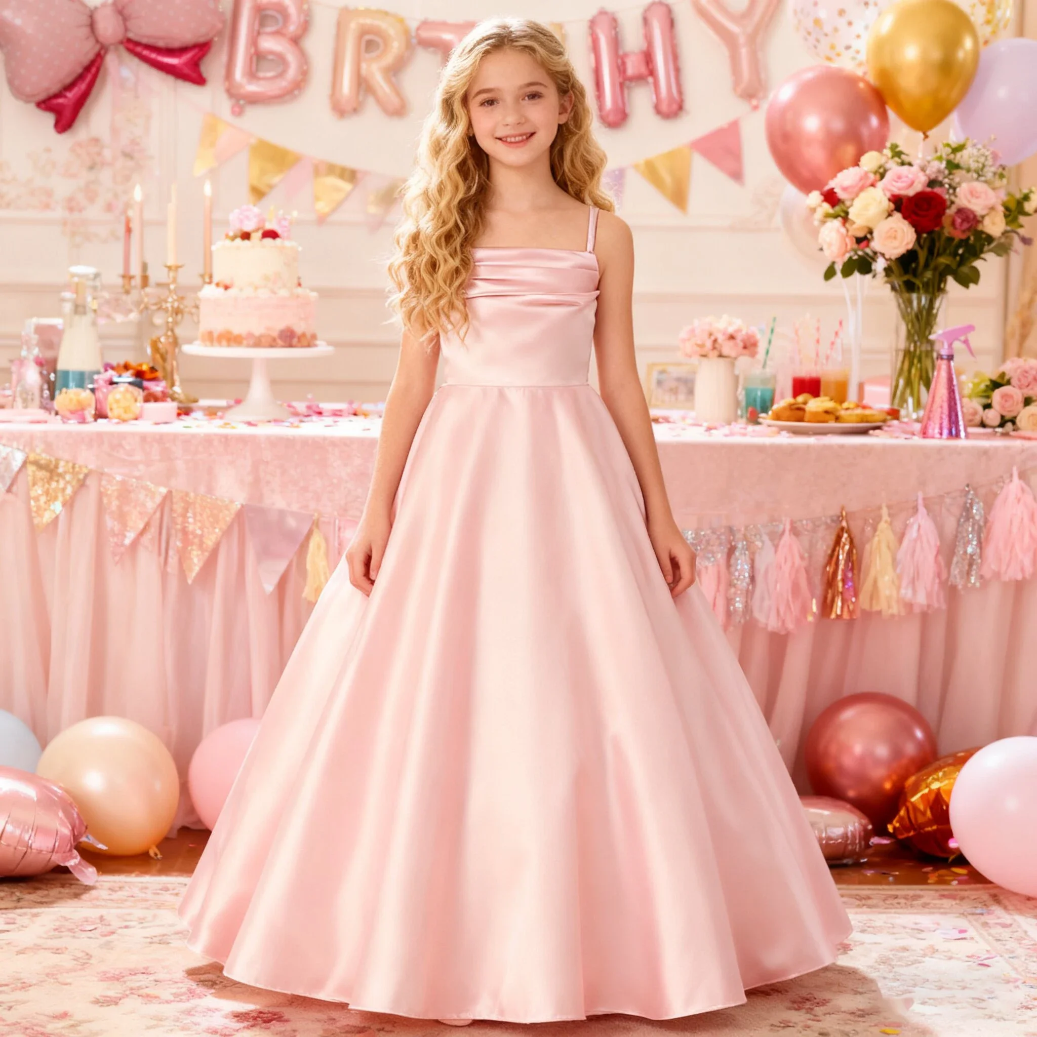 Elegant Bridesmaids Party Backless Girl Dress Formal Bow Wedding Graduation Princess Prom Dress for Girl Sweet Birthday Costumes