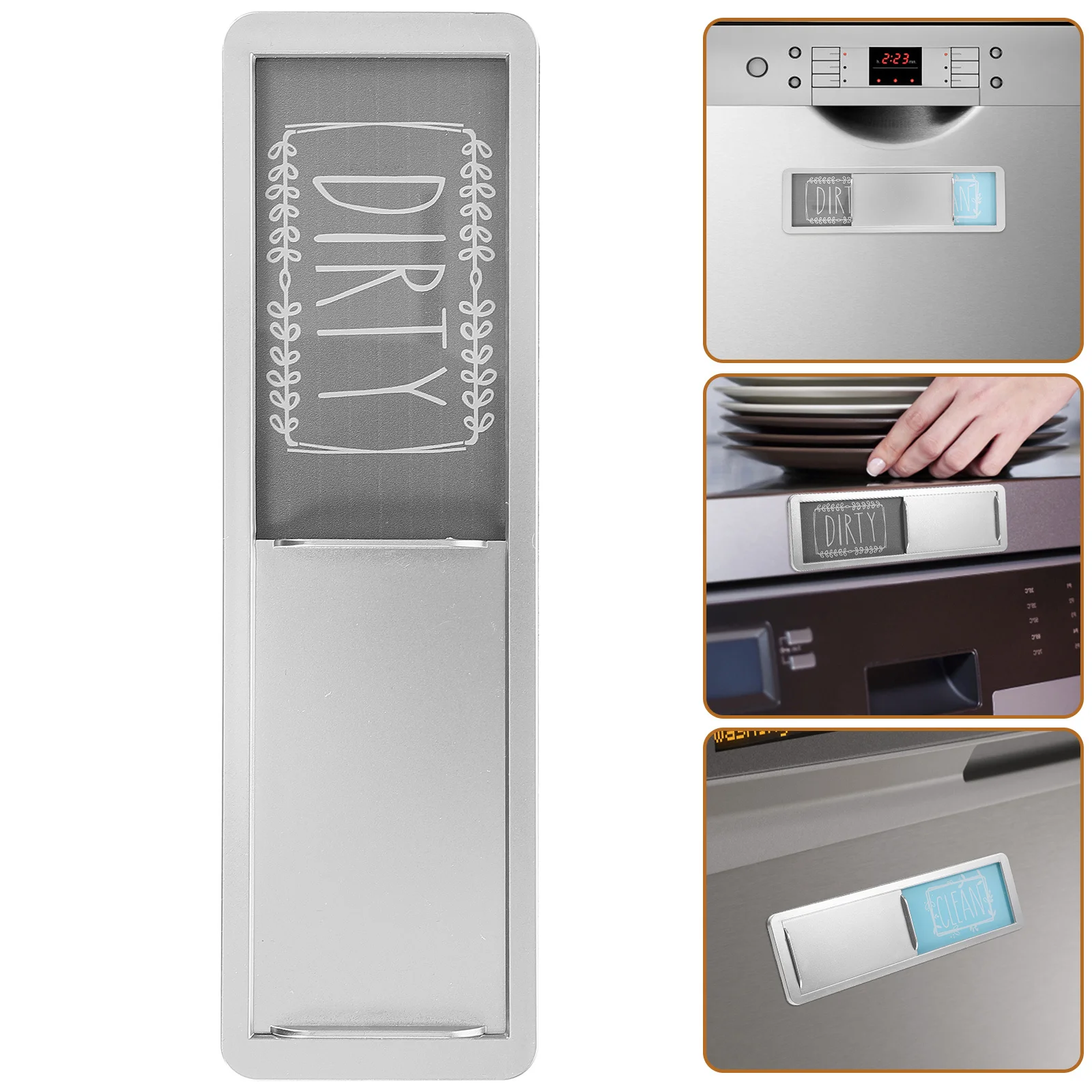 

Magnetic Dishwasher Clean Dirty Sign Double-Sided Design Classic Font Easy Installation for Home Necessities Clean Dirty Magnet