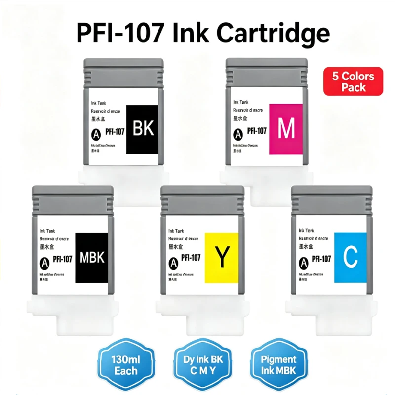 PFI-107 PFI107 PFI-107 PFI107 Compatible Ink Cartridge With Chip For Canon IPF-670 IPF-680 IPF-685 IPF-770 IPF780 IPF785 Printer