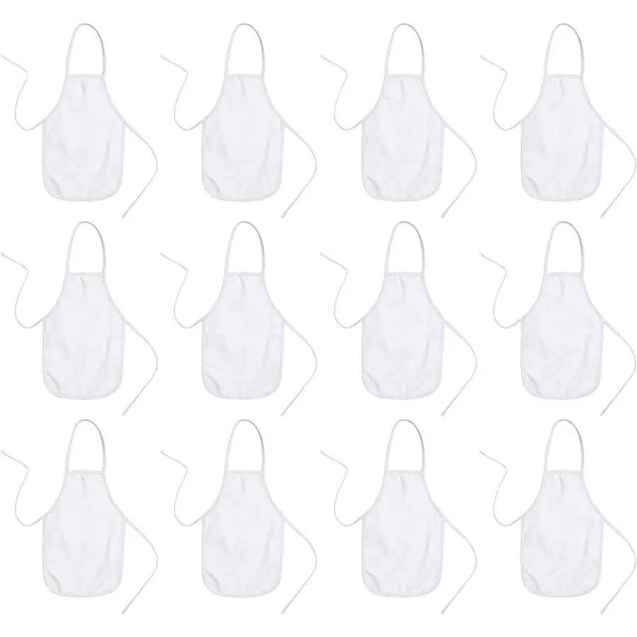 

CRAFTS Children Activities Cotton Natural Canvas Aprons 12 Pack12.5x19 Size Small For Ages 5 and under