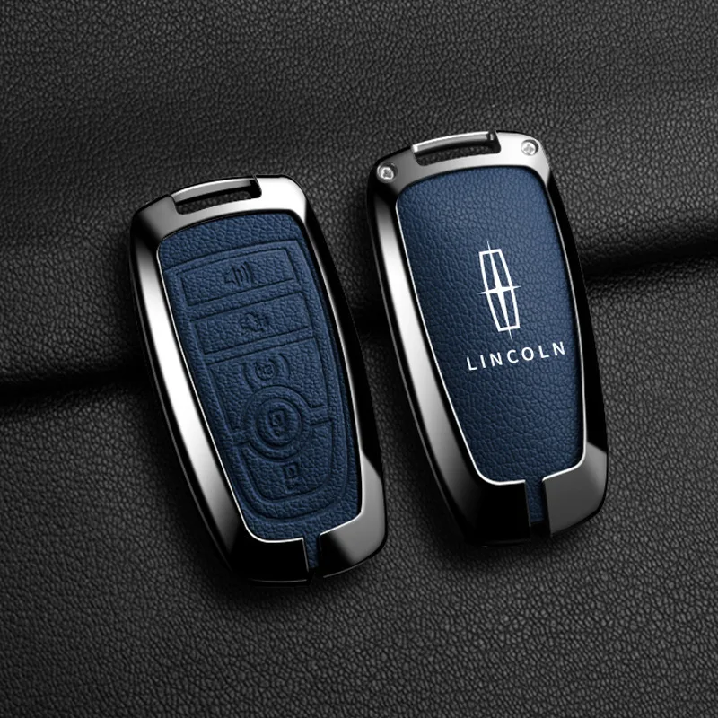 Alloy Car Key Cover Case for Lincoln Continental MKC MKZ MKX Navigator Z Nautilus Aviator Corsair 2017 2018 2019 2022 Keychain
