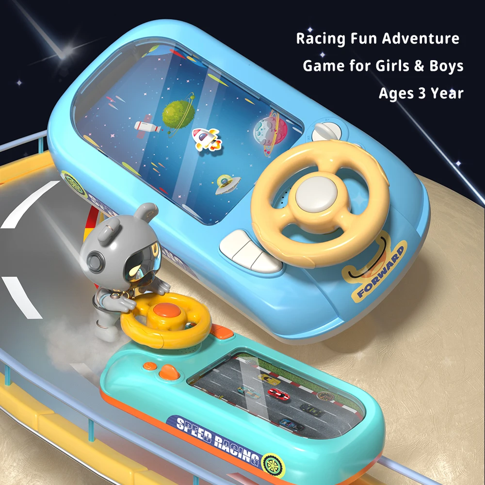 Racing Car Electronic Adventure Game Steering Wheel Driving Toy Simulation Vehicles With Music Sound Toy Gift