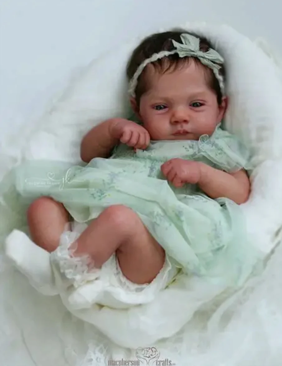 19 Inch Awake Lily Reborn Doll Kit, Soft Touch Fresh Tone Baby Doll Parts Complete with Cloth Body