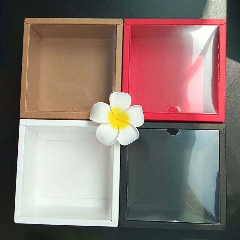 Square With Transparent PVC Window Candy Box Wedding Birthday Party Christmas Decoration Party Supplies Jewelry Box