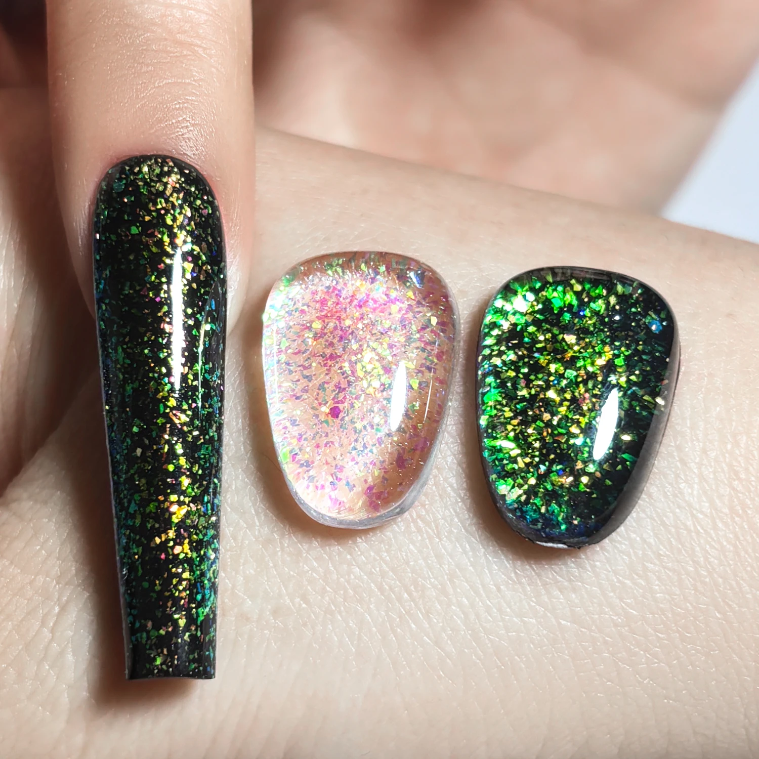 KODI JYJ Aurora Opal No Wipe Top Coat Semi-permanent uv Varnishes Glitter Gellac 12ml Manicure Colorful Tempered Top Gel Polish