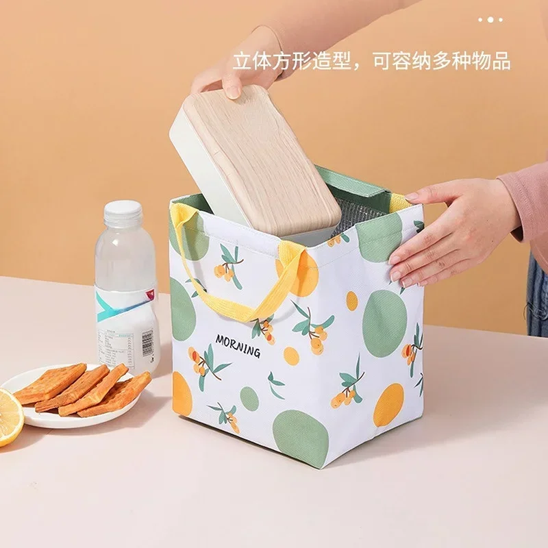 New Insulated Lunch Box Thermal Bag Large Capacity Food Zipper Storage Bags Container for Women Cooler Travel Picnic Handbags