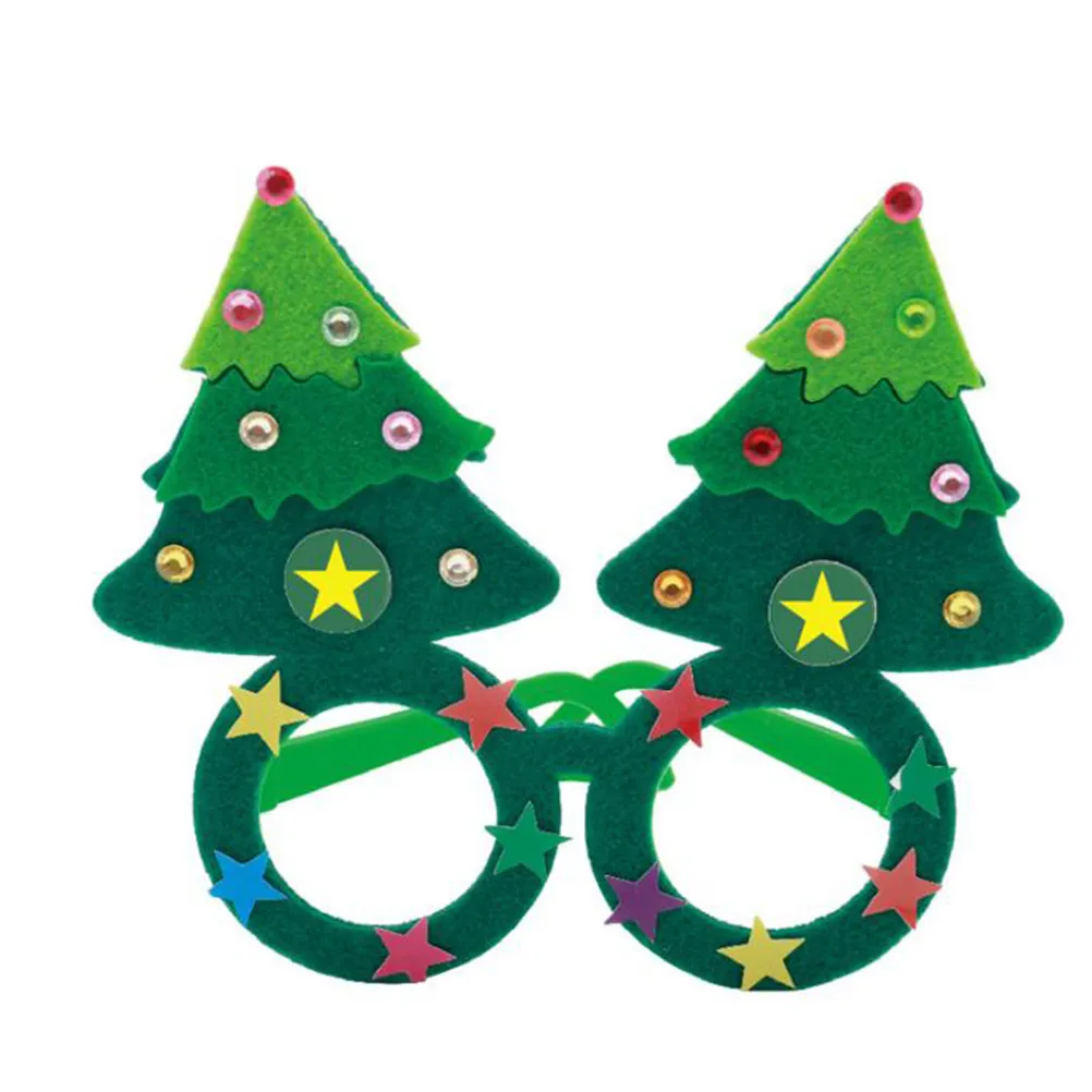 

5Pcs Christmas Themed Funny DIY Eyeglasses Non-Woven Fabric Glasses Material Kit for Parties Photo Props Dancing Decor Gifts