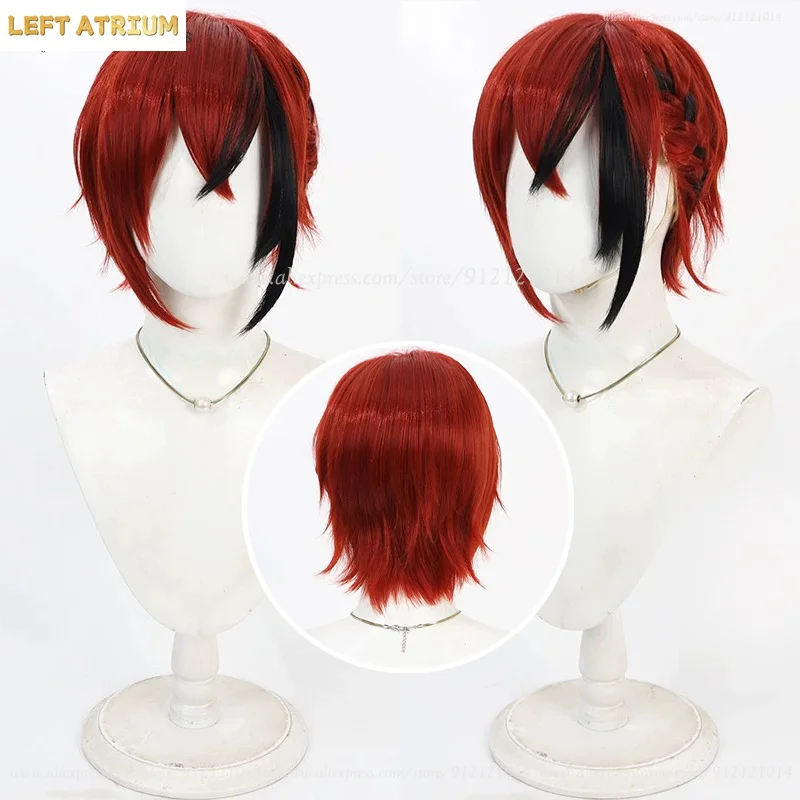 

New Riddle Rosehearts Cosplay Wig Red Black Short Wigs Heat Resistant Synthetic Hair For Halloween Christmas Anime Cosplay Wig