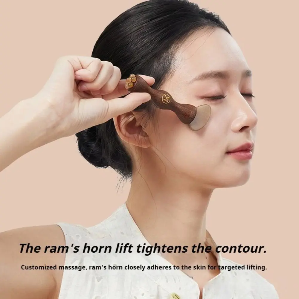 Lotus Flower Sandalwood Facial Massage Comb 2 In 1 Double Ended Facial Massage Comb Handheld Acupressure Massage Tool