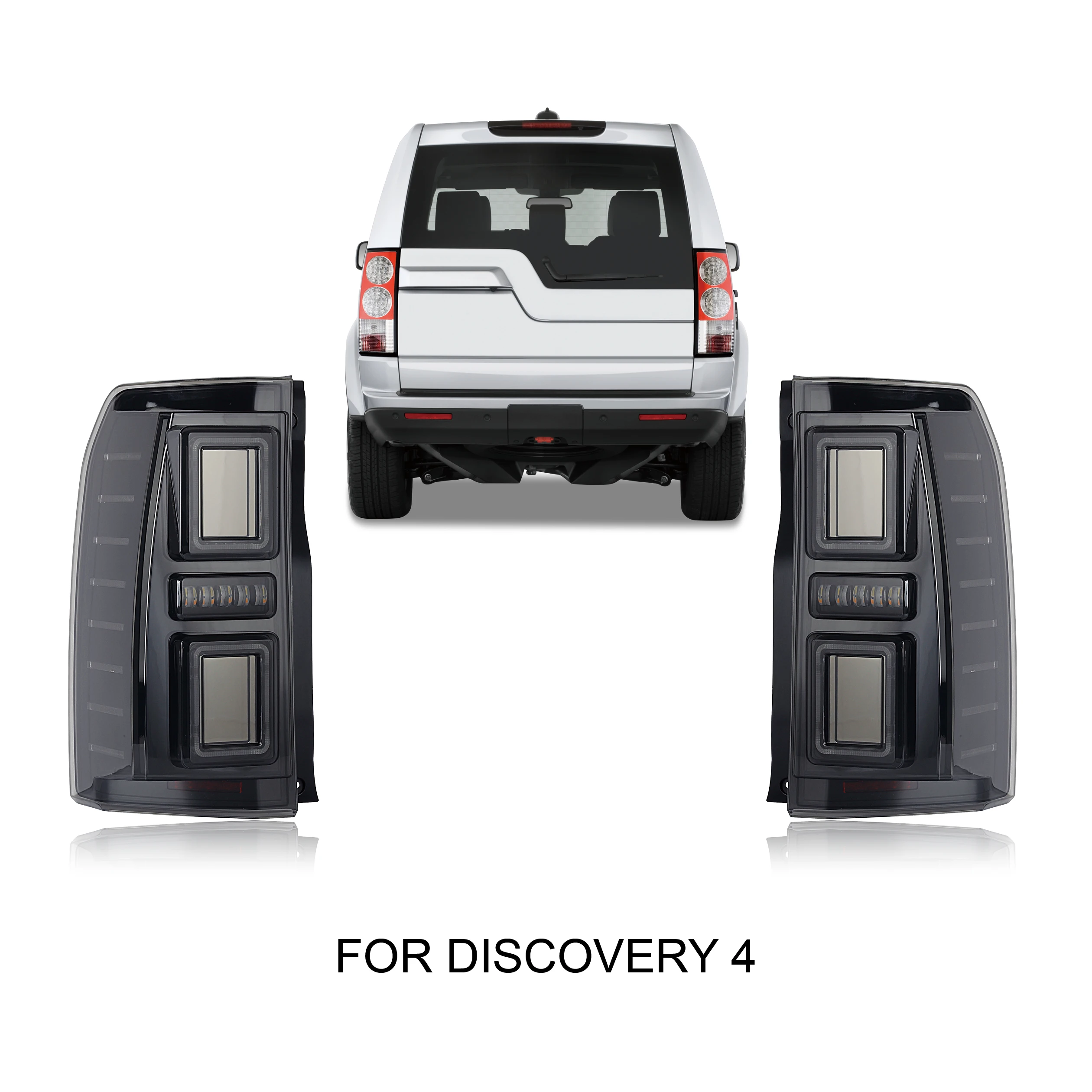 For Land Rover 2009-2016 Discovery 4 LED Tail Lights Assembly Red Lens Rear Lamp New Condition Car Accessories