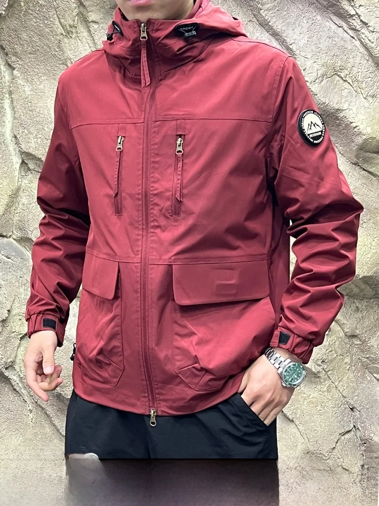 

American Style Outdoor Workwear Windproof Water-resistant Detachable Magic Tape Spring Autumn Men's Mountain System Jacket