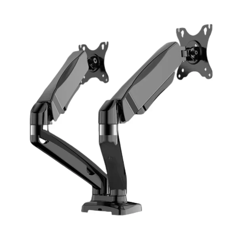 New Upgrade Computer Monitor Bracket Robotic Arm Punch-free Dual-screen Desktop Desktopbracket Air Pressure Hovering Save Space