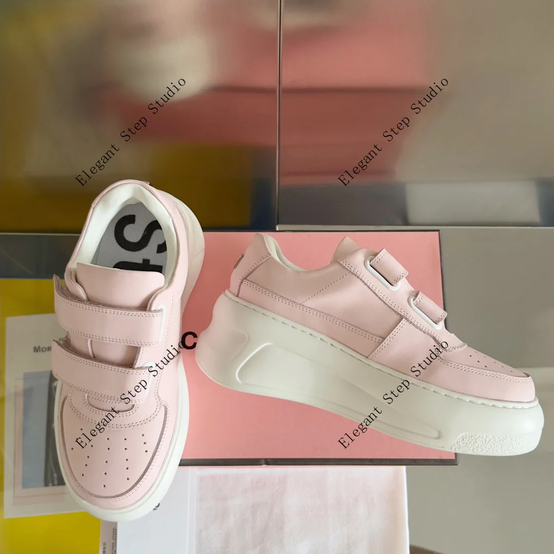Scarpe da donna Sneakers con plateau e cinturino Rosa pastello