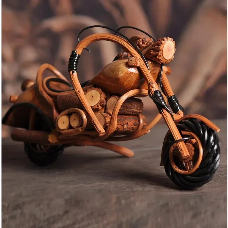 

Rattan Motorcycle Room Decoration Harley Motorcycle Miniature Items Living Room Tabletop Handicrafts Decor Accesories For Home