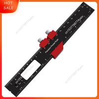 Woodworking Precision Pocket Ruler Aluminum Slide Ruler Inch & Metric T-Type Scribing Ruler Square Layout Tool A62X