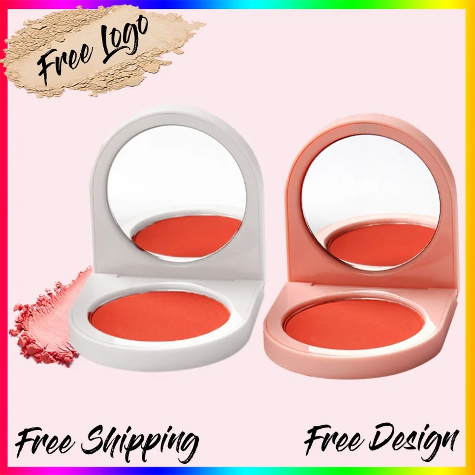 Private Label Vegan Face Makeup Wholesale Single Color Blush Powder Custom Logo Long Lasting Blusher with Mirror