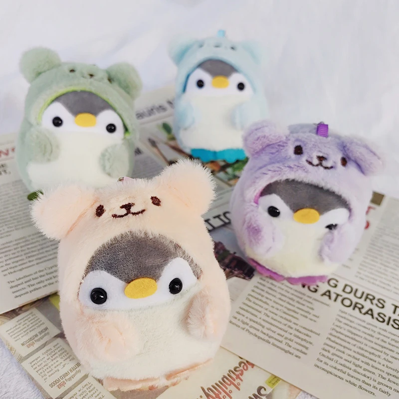 Plush Cartoon Keychain Cute Penguin Doll Bag Pendants Keychains Toys Soft Cotton Key Chain Girls And Kids Gifts