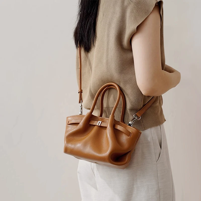 

Women Cow Real Leather Handbags Female Cute Natural Cowhide Retro Crossbody Bag Ladies Fashion Luxury Designer Shoulder Bag Girl