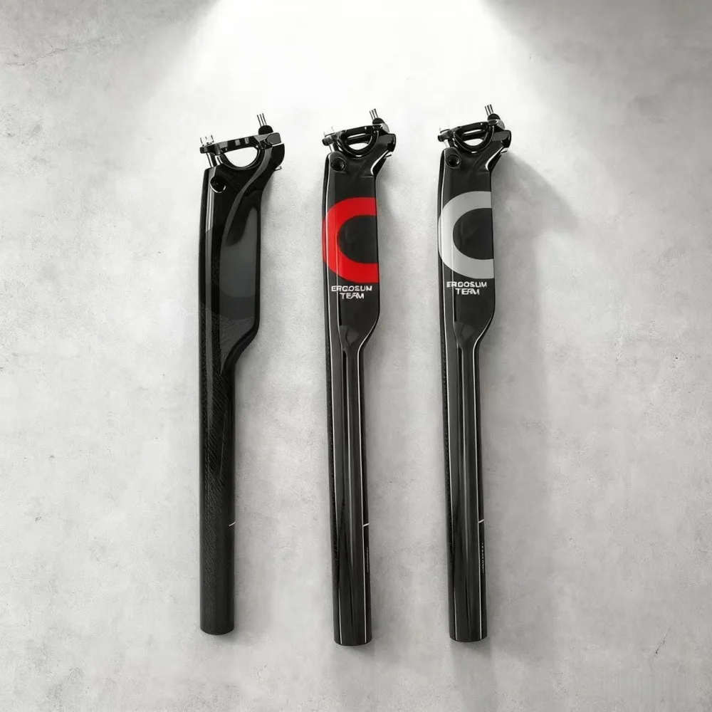 

2025 New Professional Bike Seatpost Carbon Fiber 204g 27.2 30.8 31.6mm 350/400mm Lightweight 2-Bolt Alloy Head for Mountain Road