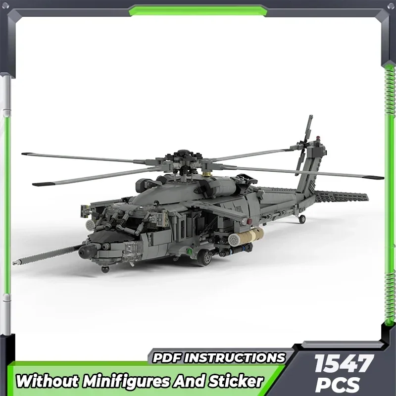 Moc Building Bricks Military Model MH-60L Black Hawk Helicopter Technology Modular Blocks Gifts Toys For Children DIY Assembly